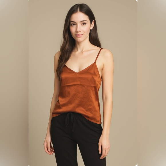 NWT Anthropologie LACAUSA V-Neck Tie-Back Camisole Minimalist Romantic SZ Medium - Picture 2 of 13